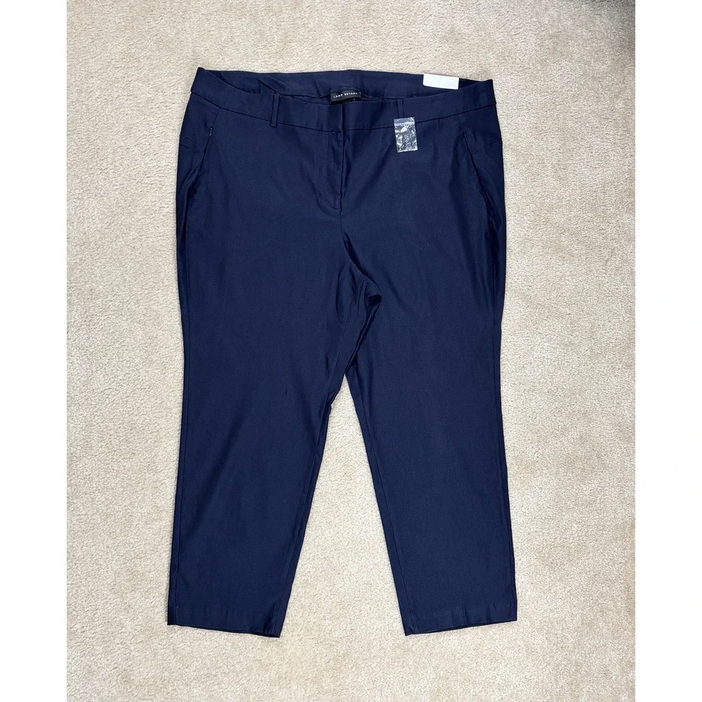 Lane Bryant The 4 Season Ankle Mid-Rise Pant Size 28 NWT Navy Blue